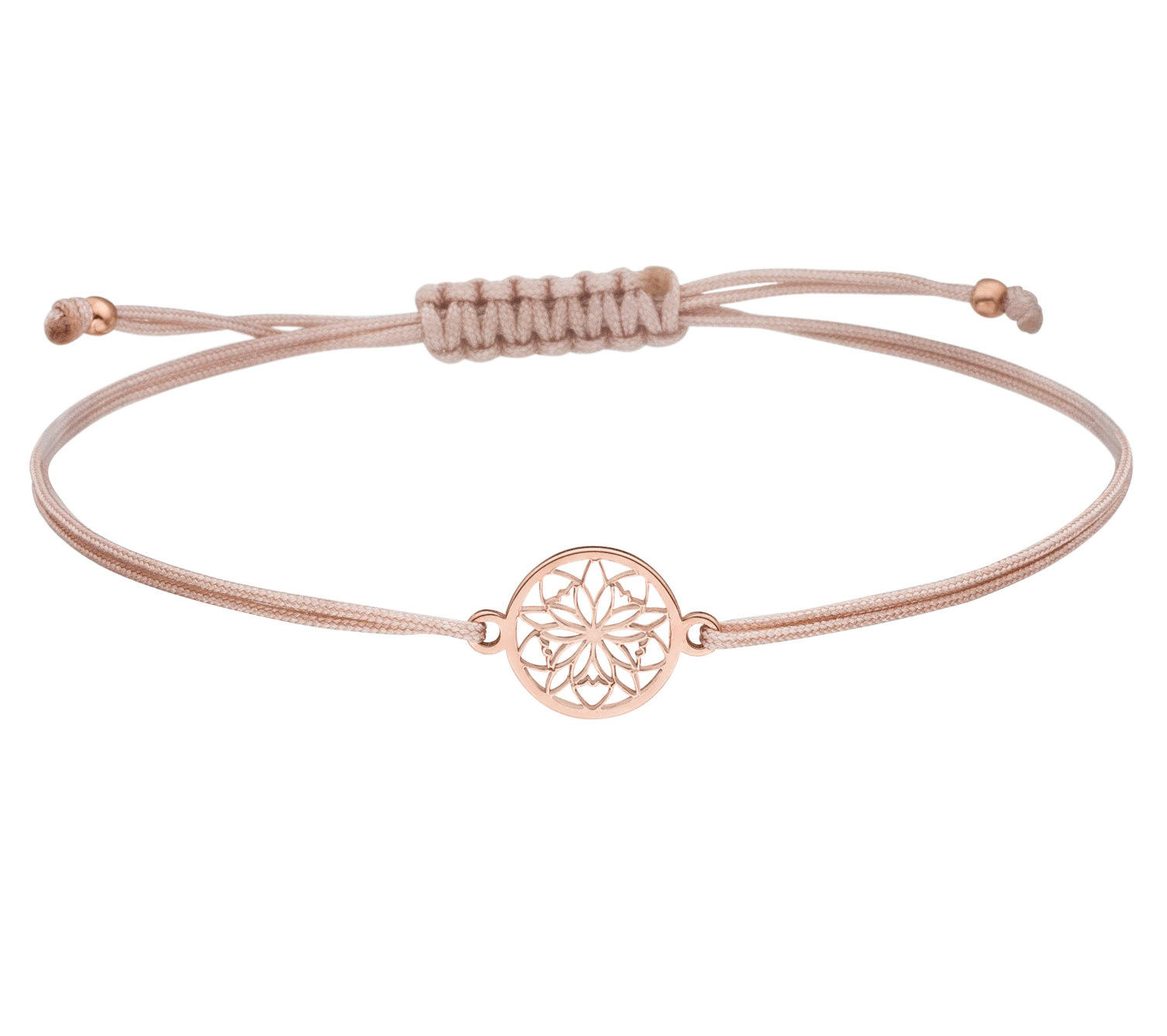 Armband Blume Rosette 925 Silber rosevergoldet Nude-Rosegold | Schmuck Blume