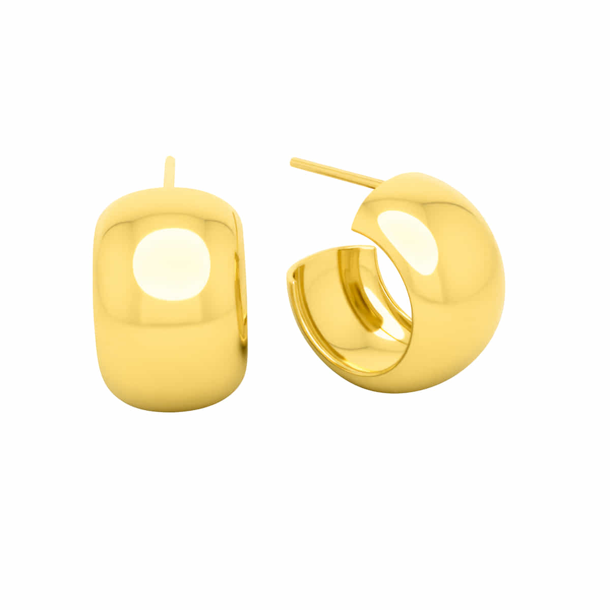 Bauchige Halbcreolen 925 Silber vergoldet Ohrschmuck