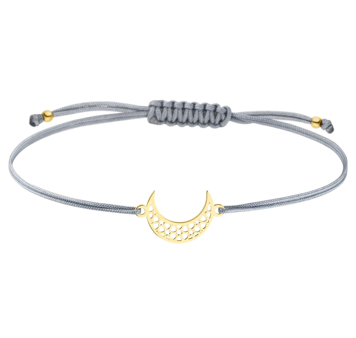 Armband Halbmond Sichel  925 Silber vergoldet | Freundschaftsarmband Mondsichel-Symbol Schmuck