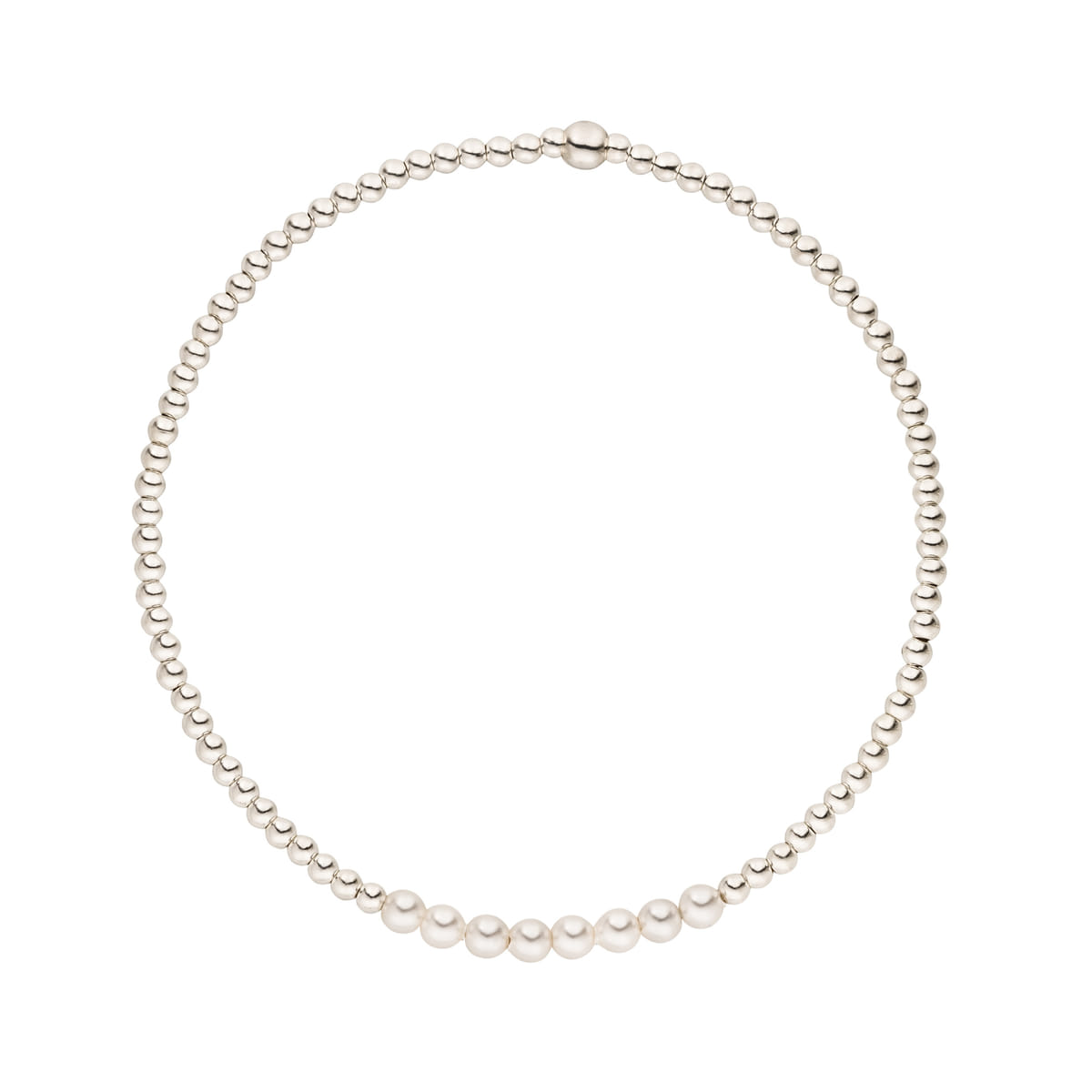 925 Silber Perlenarmband (Glasperlen ø 3 mm )