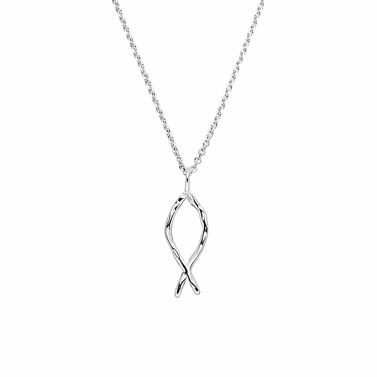 ICHTHYS Halskette mit Struktur - 925 Silber