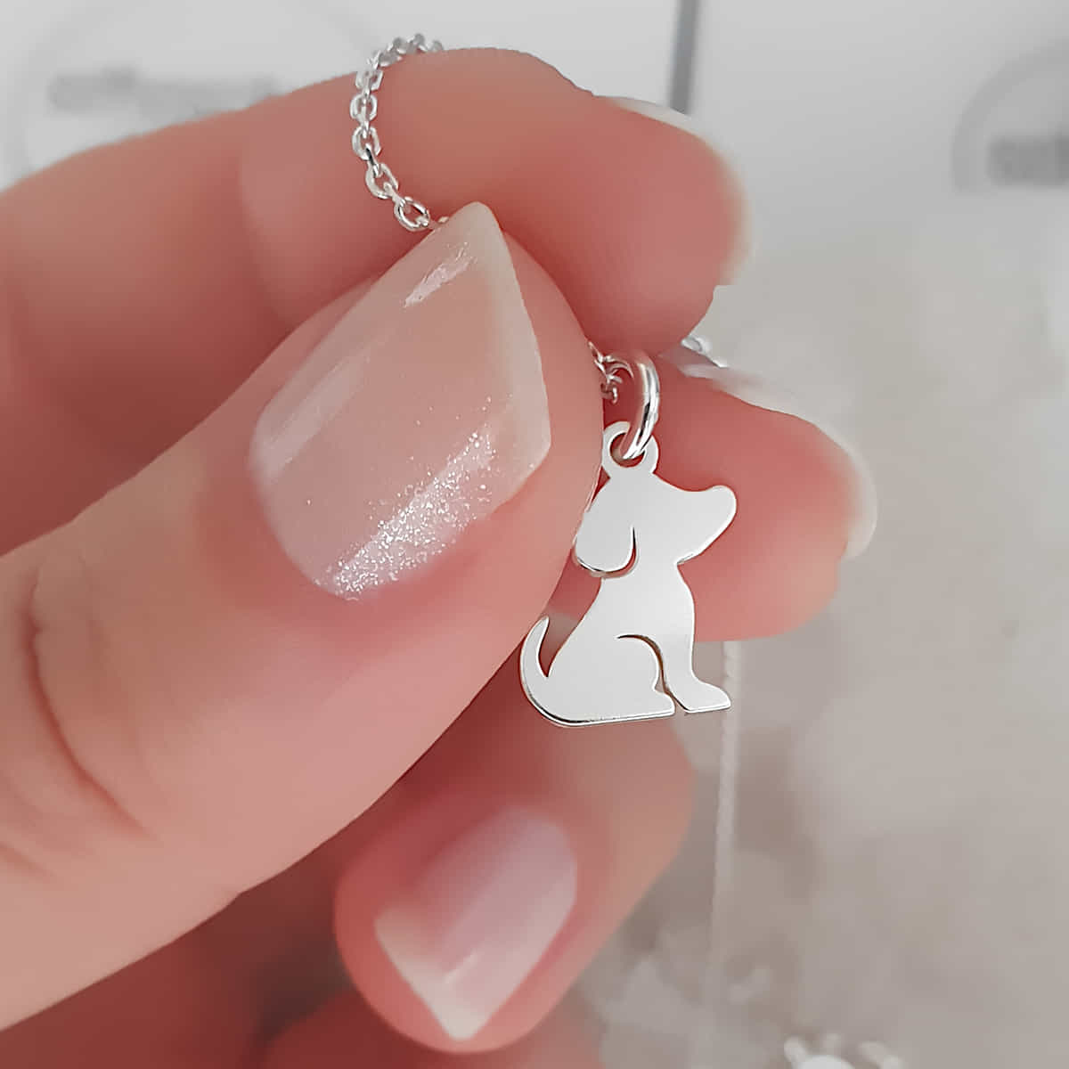 Halskette Winziger Hunde-Anhänger 925 Silber