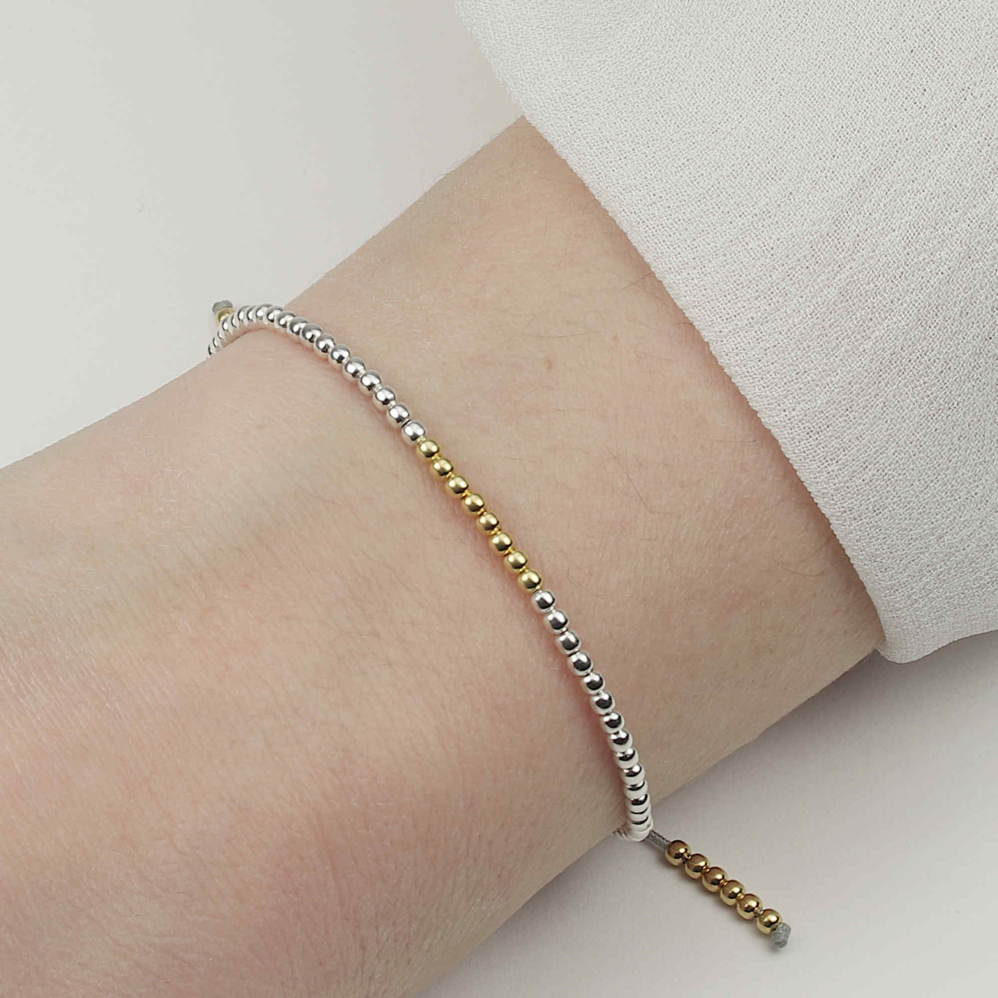 Kugelarmband Mix 925 Silber vergoldet | Armband Kügelchen Kugeln