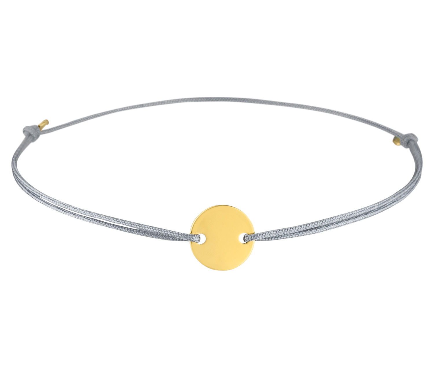 Armband Plättchen 925 Silber vergoldet-Hellgrau-individueller Gravur ø 10 mm-Schmuck Minimalistisch
