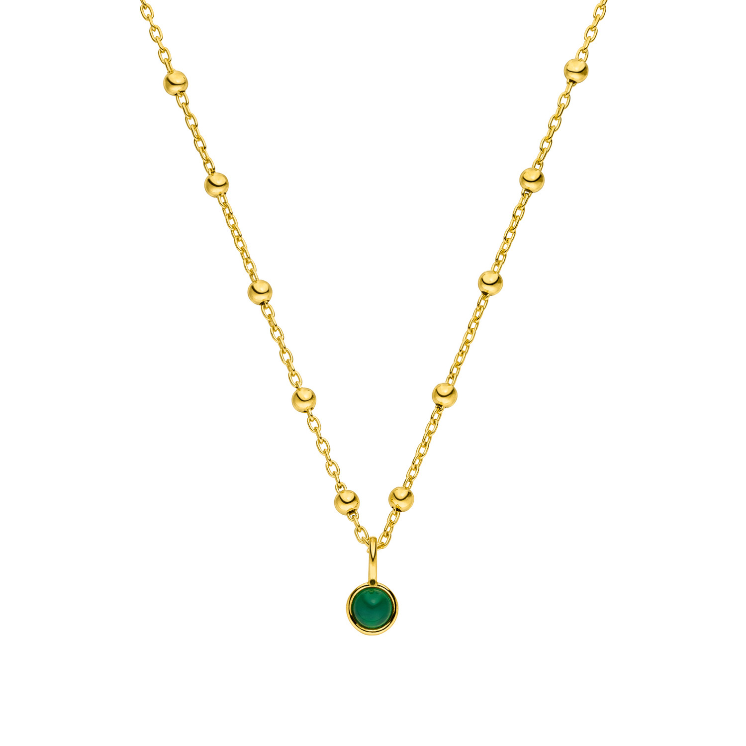 Achat Naturstein Anhängerkette 925 Silber vergoldet - Kugelkette - unterschiedliche Farben