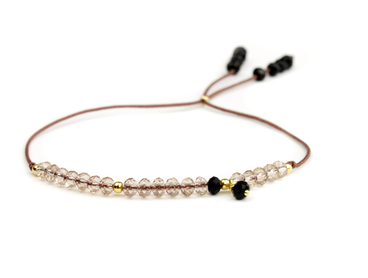 Textilarmband Braun-Schwarz