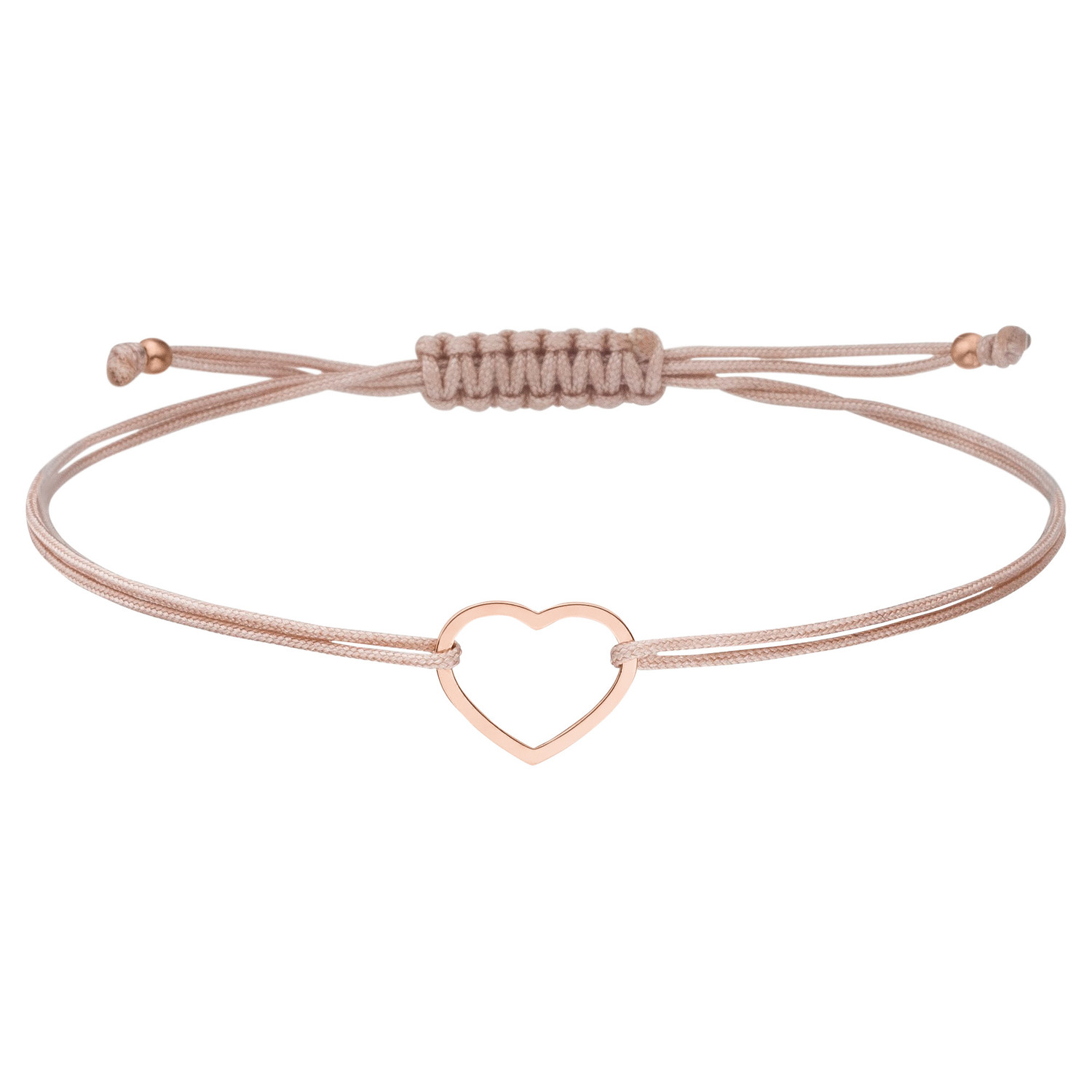 Freundschaftsarmband Herz und Liebe 925 Silber rosevergoldet