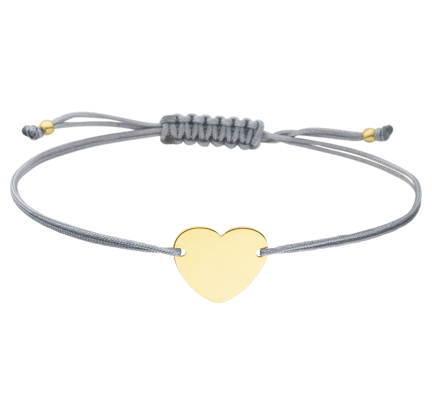Armband Herz 925 Silber vergoldet Hellgrau mit individueller Gravur | Schmuck Gravurtext
