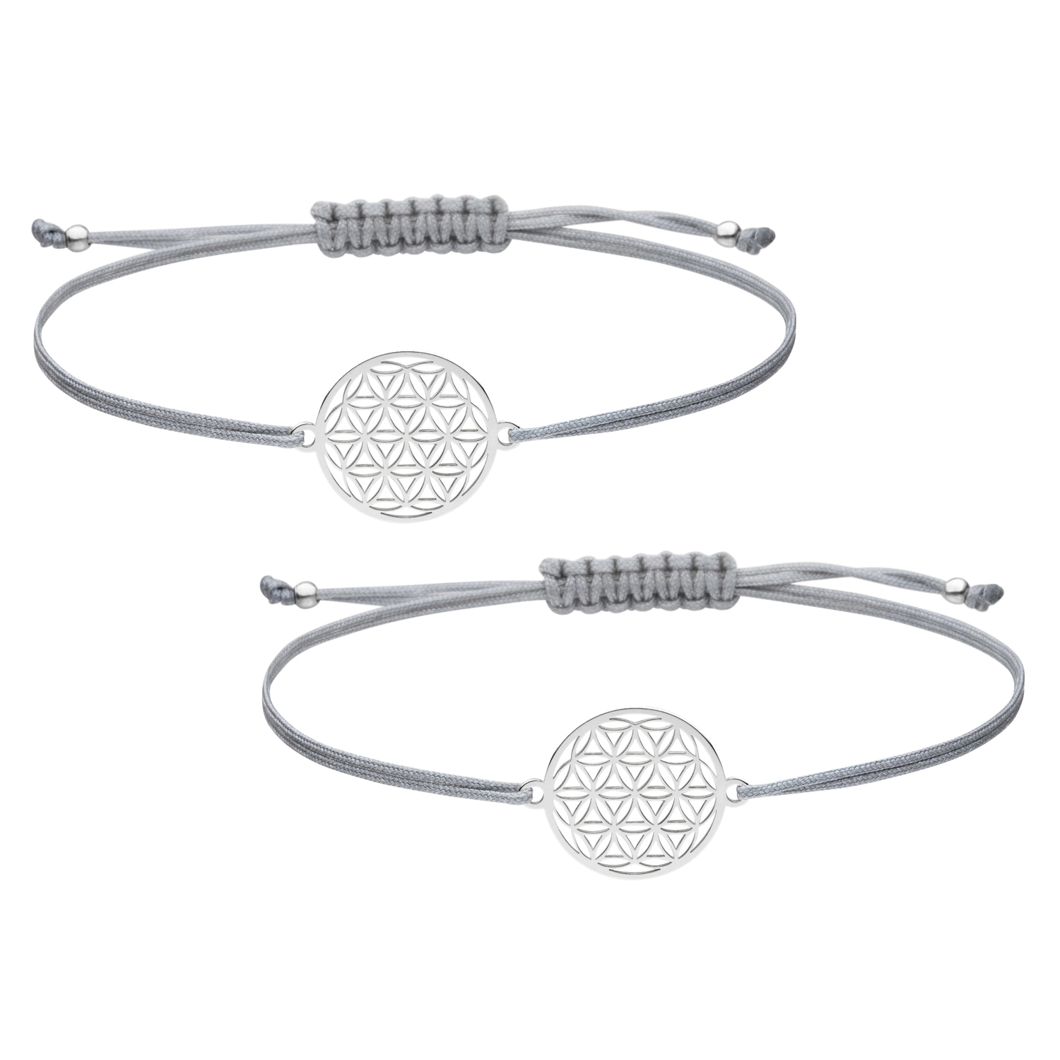Mutter Tochter Lebensblume Armband Set 925 Silber | Schmuck Blume des Lebens