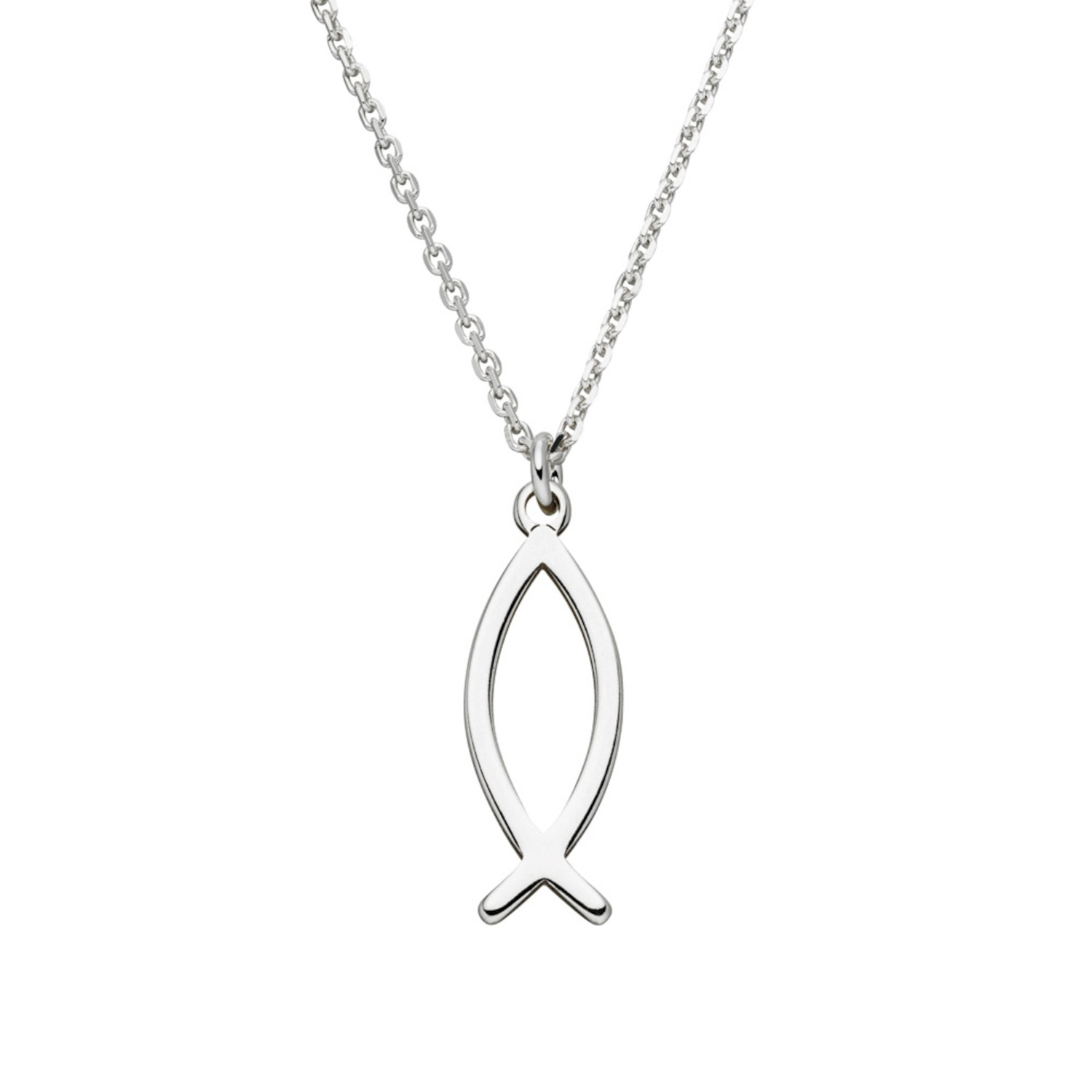 Halskette ICHTHYS Fisch-Symbol 925 Silber | Schmuck Christusfisch Kette Jesusfisch