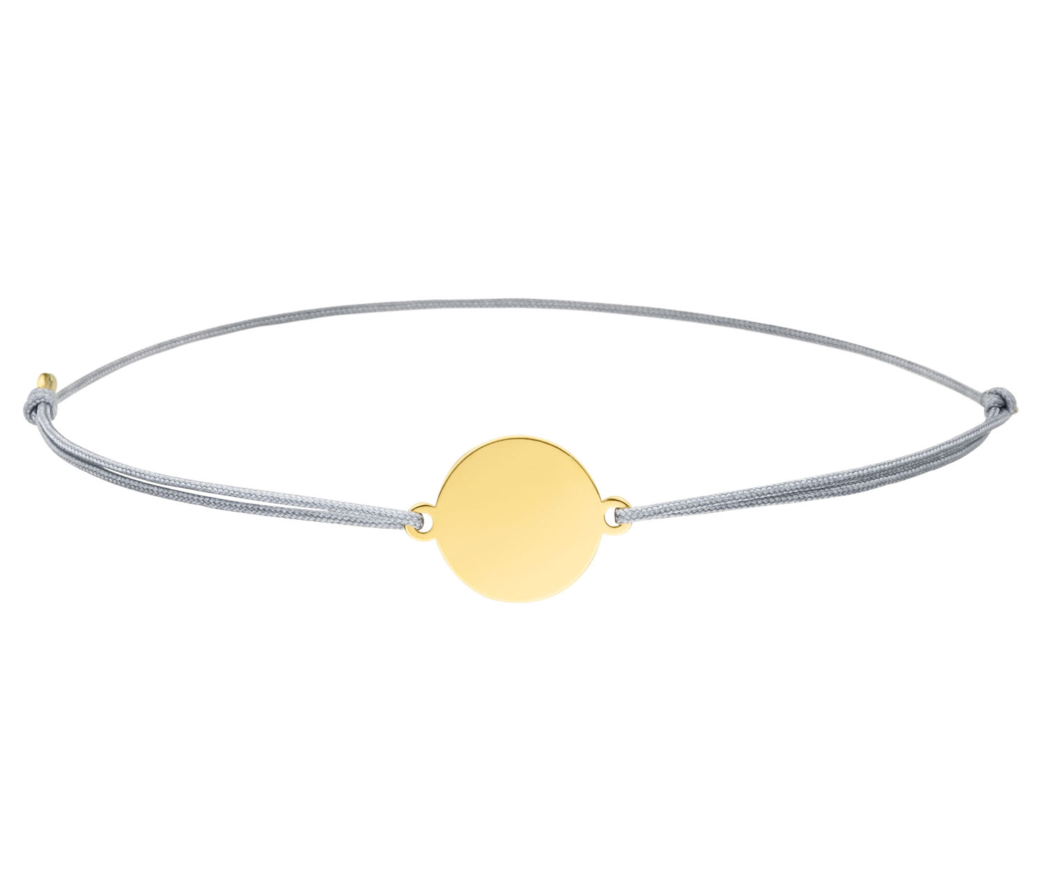 Armband Plättchen 925 Silber vergoldet-Hellgrau individueller Gravur ø 12 mm-Schmuck Wunschgravur