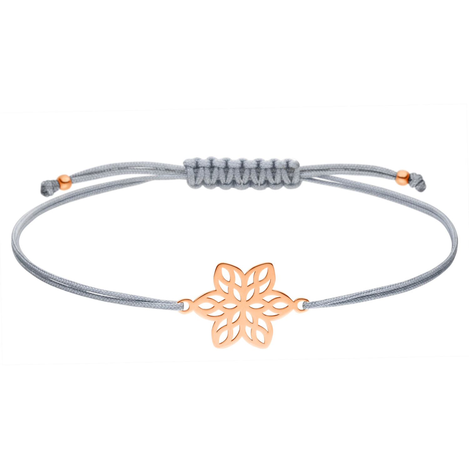 Blume Symbol Armband 925 Silber rosevergoldet | Freundschaft Schwester Schmuck