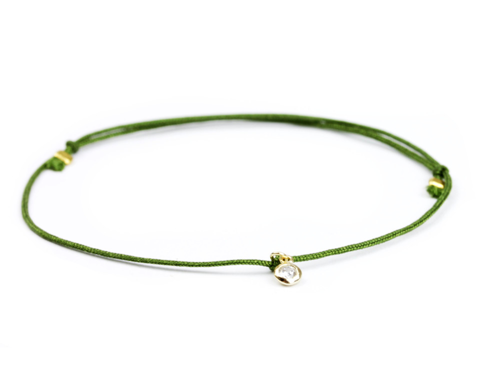 Textilarmband in Grün-Gold