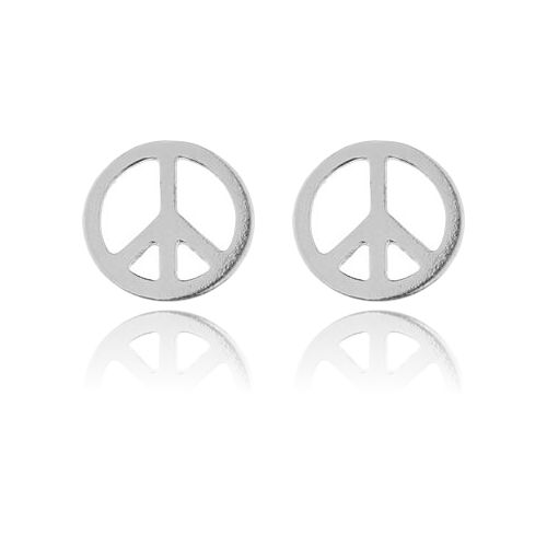 Ohrstecker Friedenszeichen Peace 925 Silber | Hippie Ohrringe