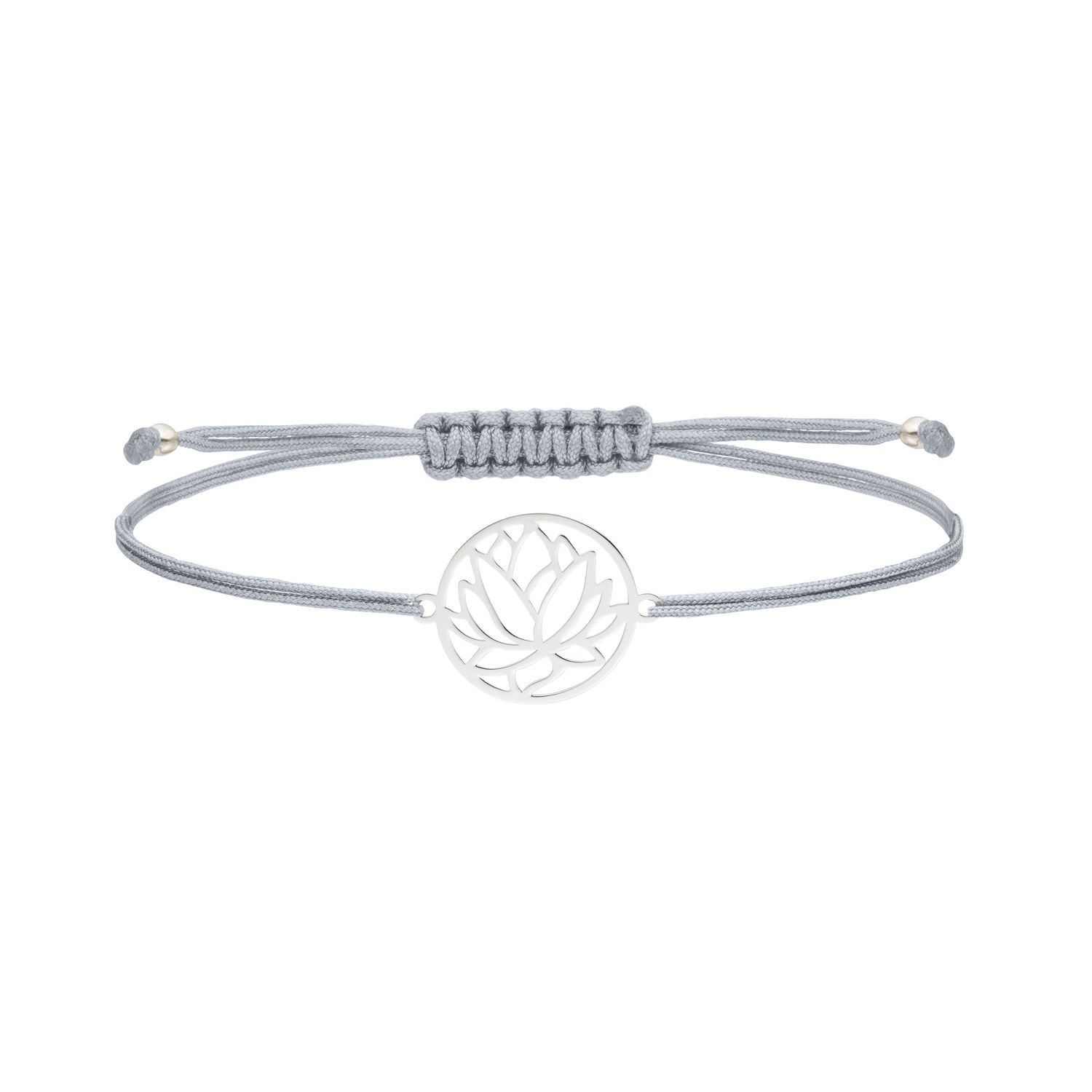 Armband Lotusblume 925 Silber Hellgrau | Lotosblüte Lotus Seerose