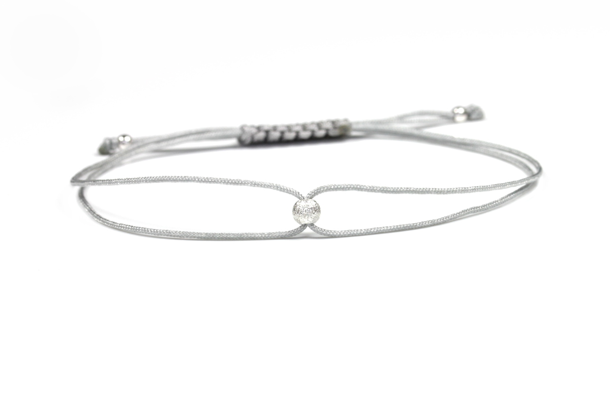 Kugel Armband 925 Silber Perle | Schmuck Silber Hellgrau
