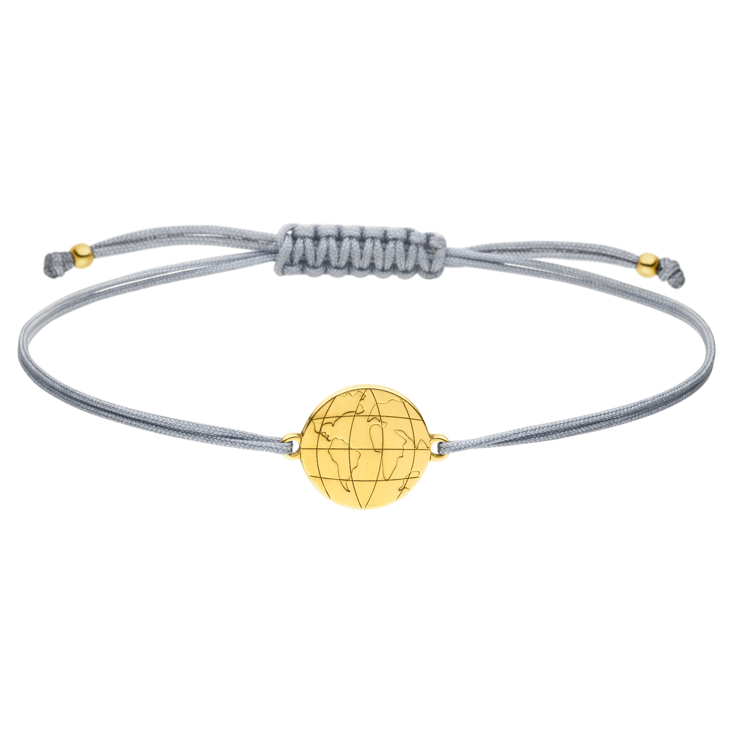 Armband Weltkarte 925 Silber vergoldet | Armband Welt Globus Weltkugel