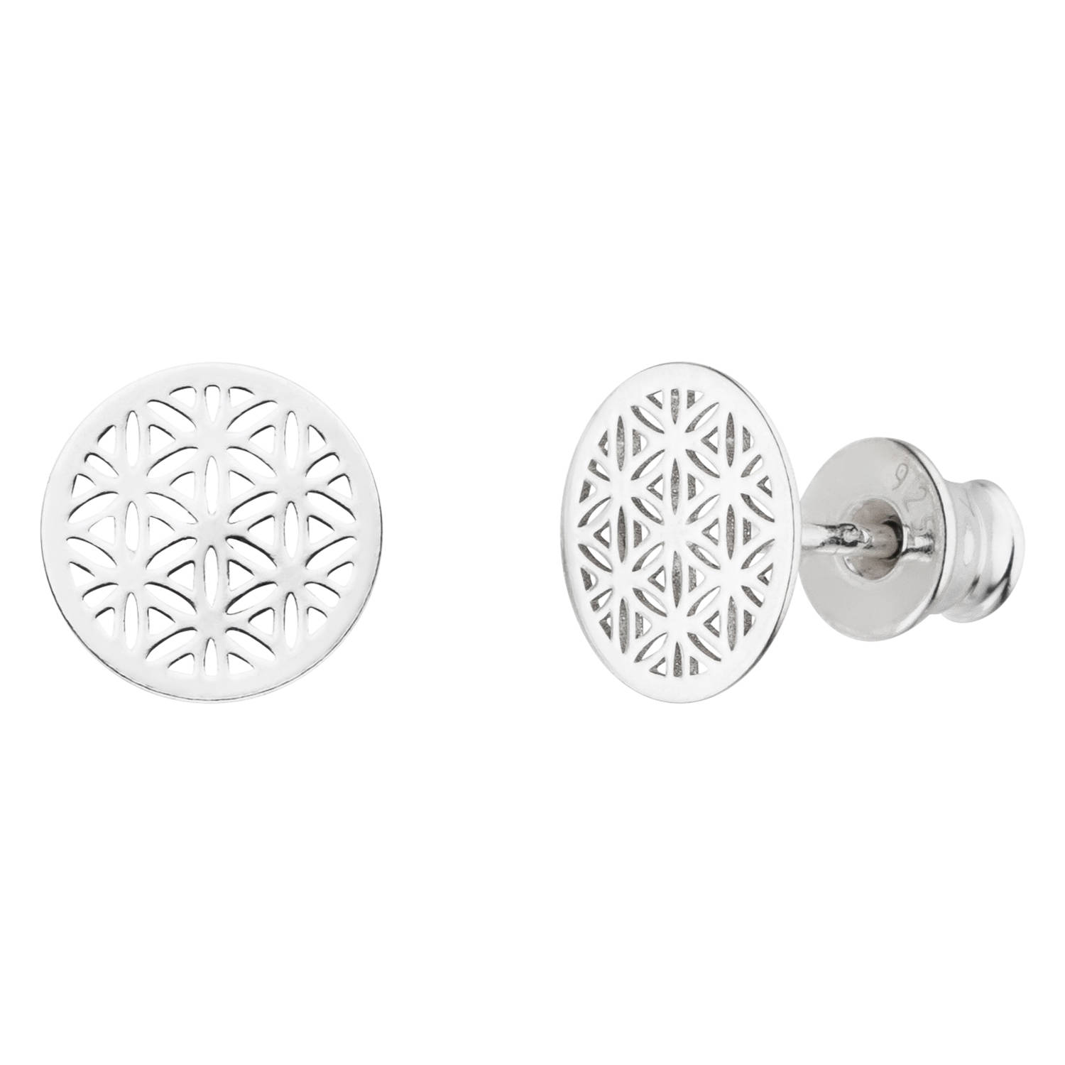 Lebensblume Ohrstecker 925 Silber | Blume des Lebens Ohrringe