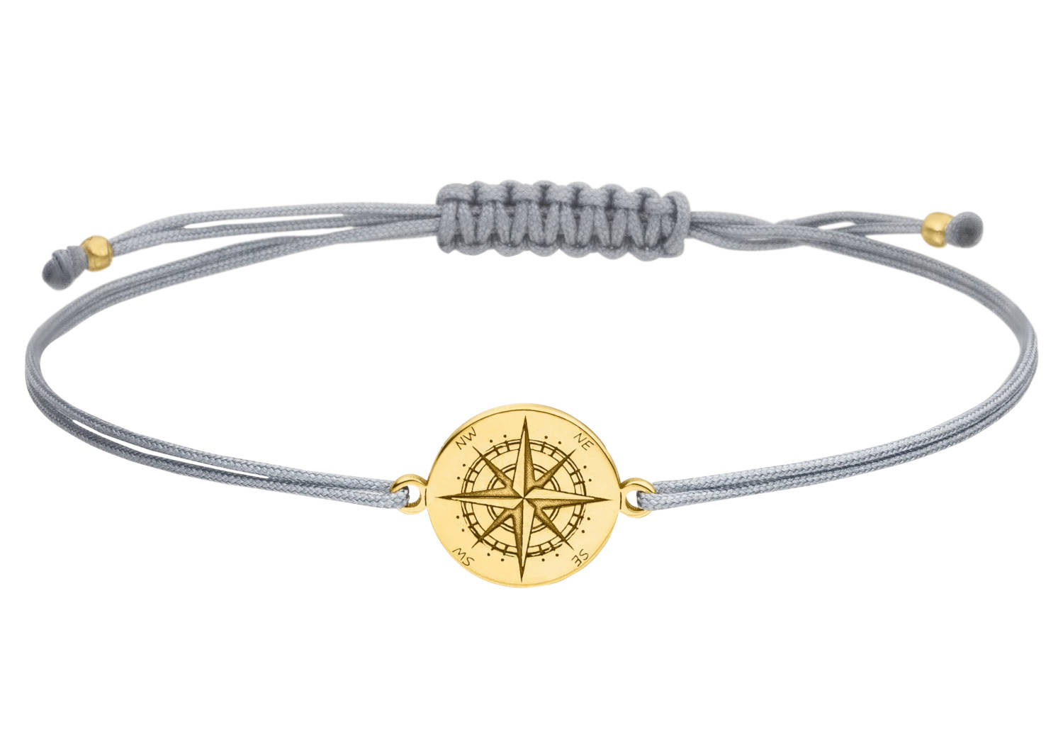 Armband Kompass 925 Silber vergoldet | Windrose Himmelsrichtungen
