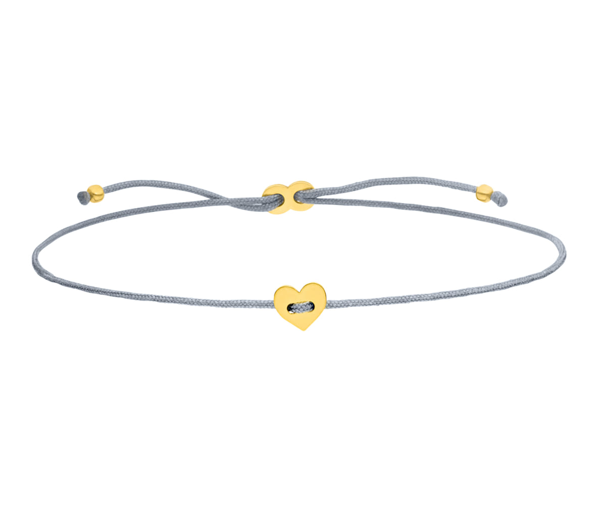 Armband Herz-Symbol in Grau, 925 Silber vergoldet | Silberschmuck Liebe