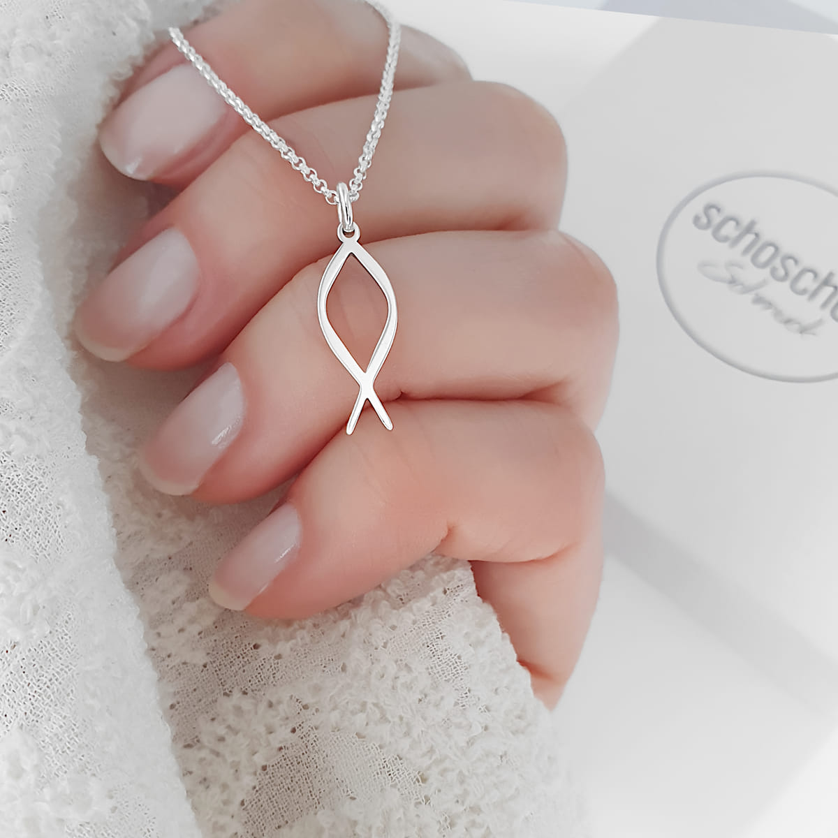 Christusfisch Rollokette ICHTHYS Fisch-Symbol 925 Silber