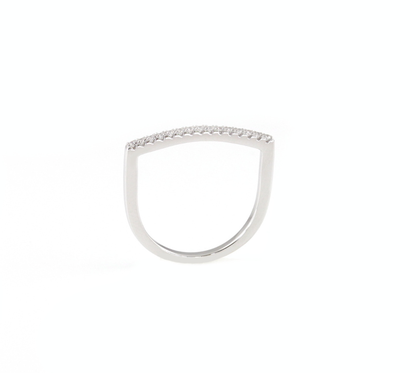Stabförmiger Zirkonia Ring, 925 Silber