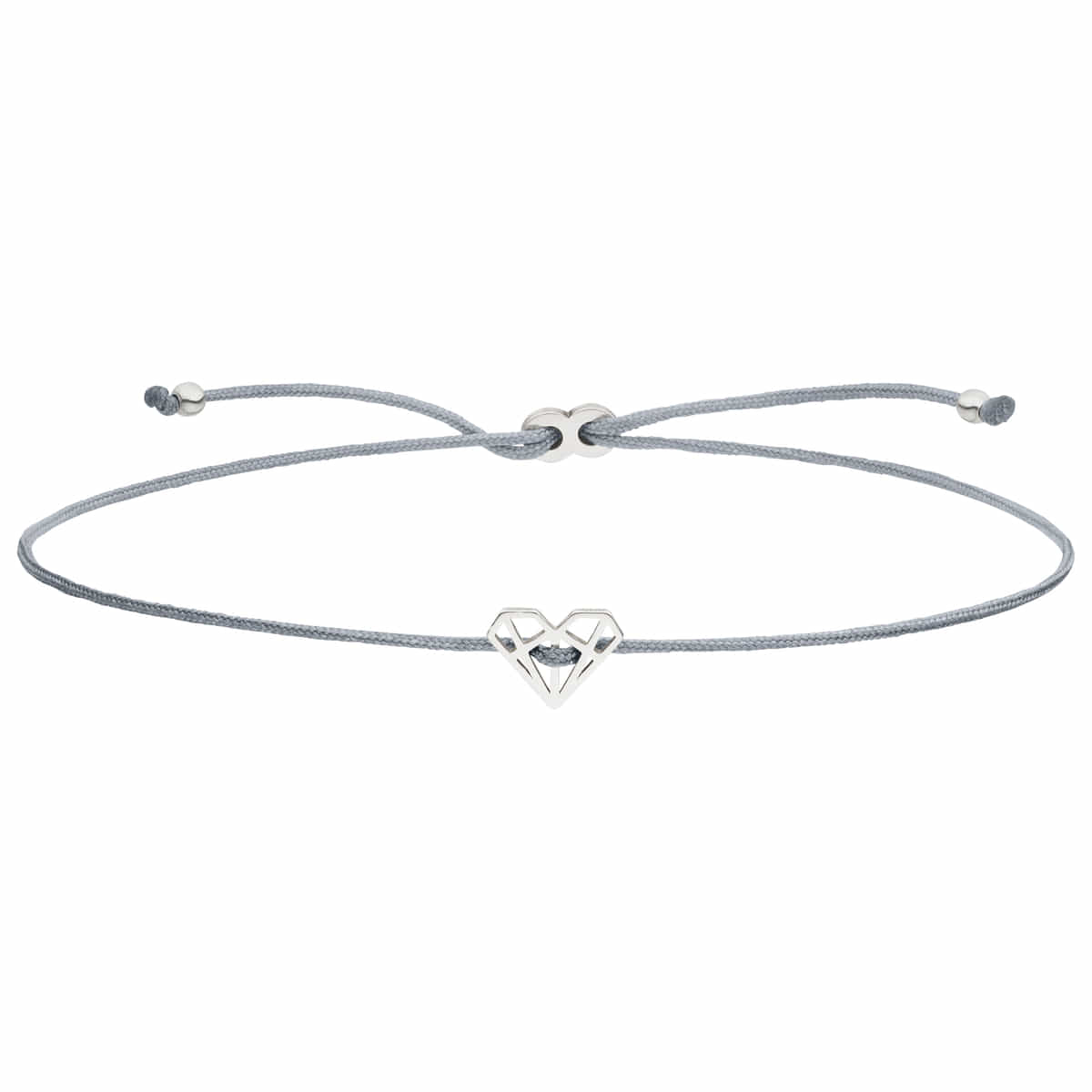 Freundschaftsarmband mit minimalistischem Papierherz-Symbol aus 925 Silber