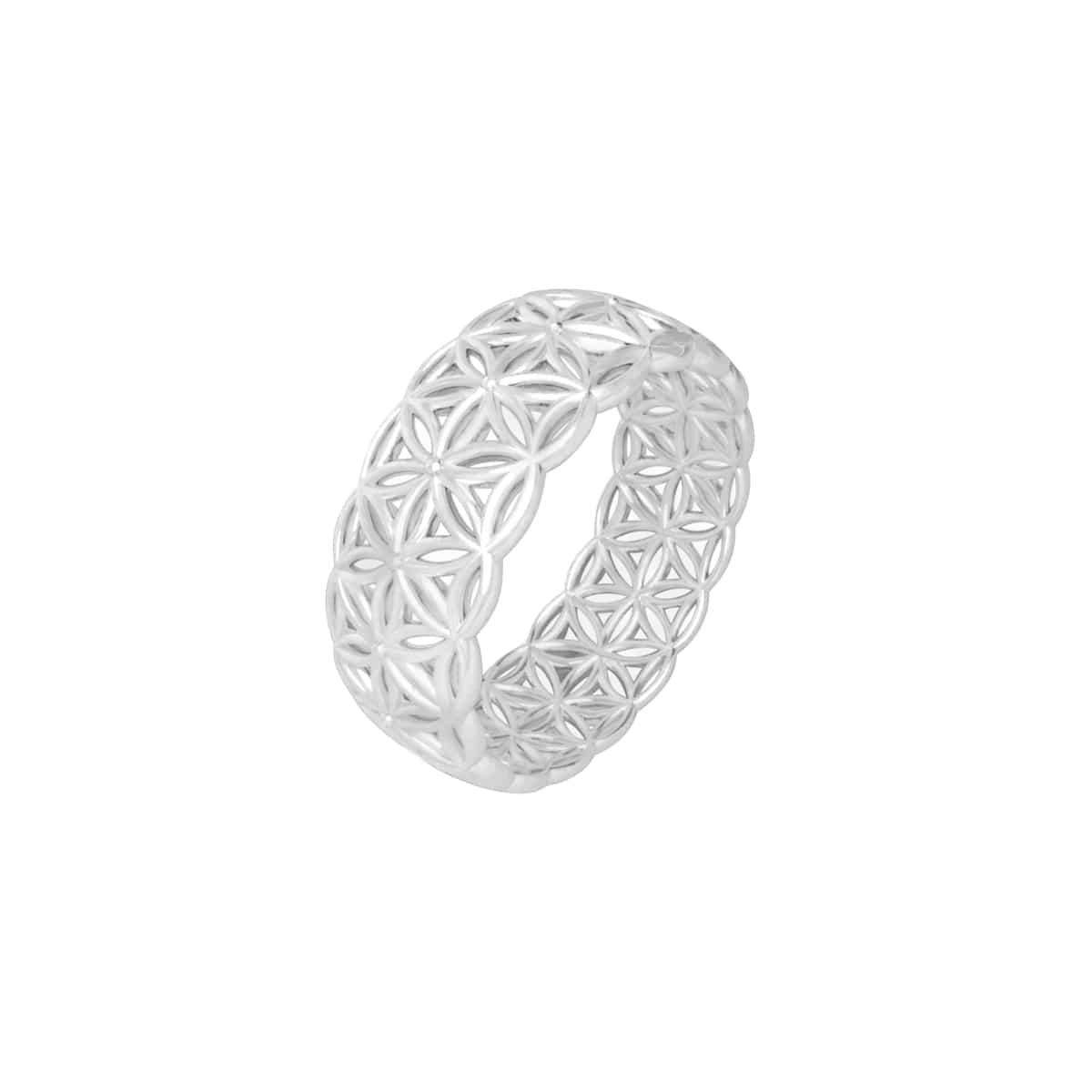 Lebensblume Damenring 7 mm Gewölbter Design