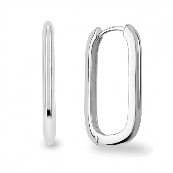 Glänzende Rechteckcreolen 925 Silber