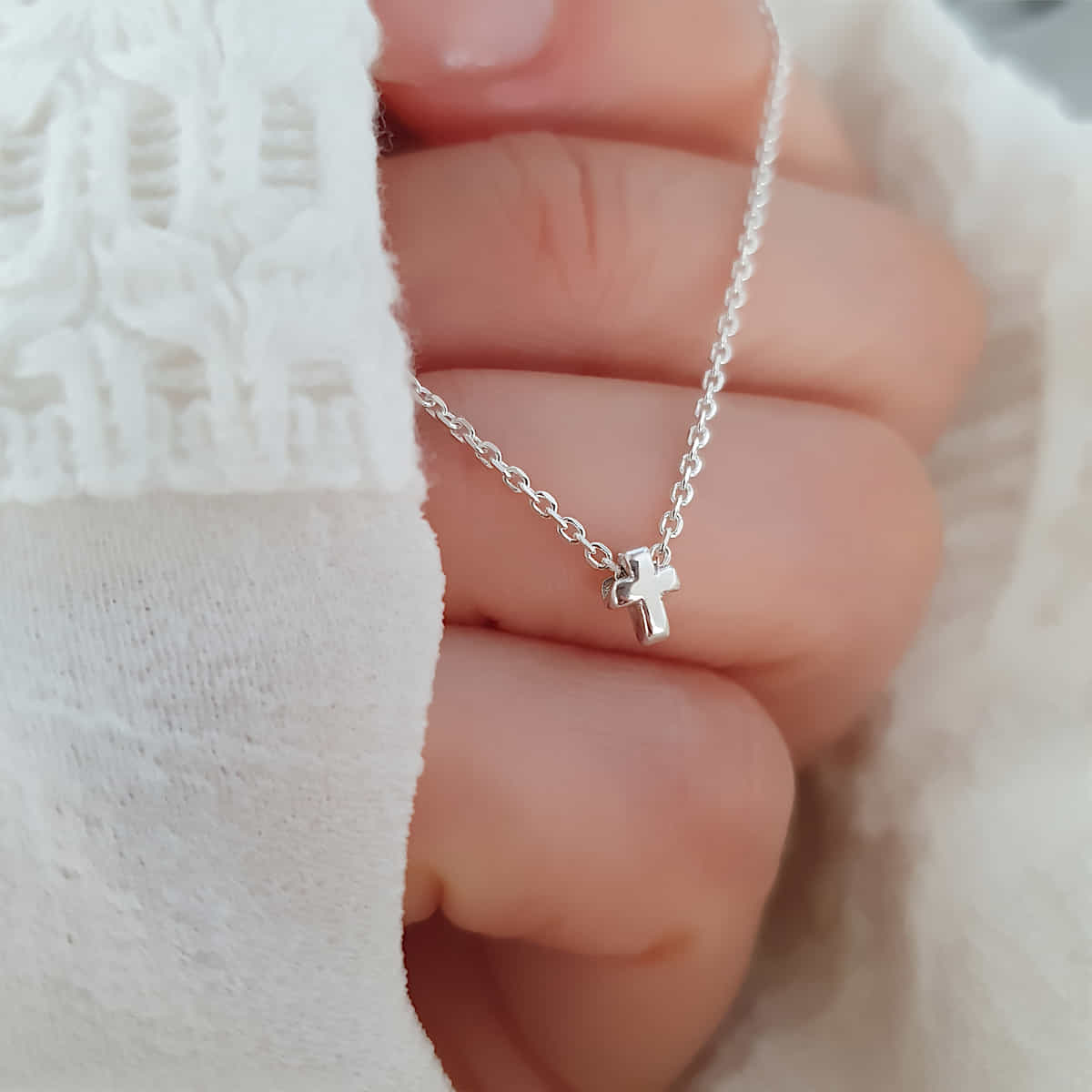 Mini Kreuz Kette 925 Silber - zierlicher Schmuck