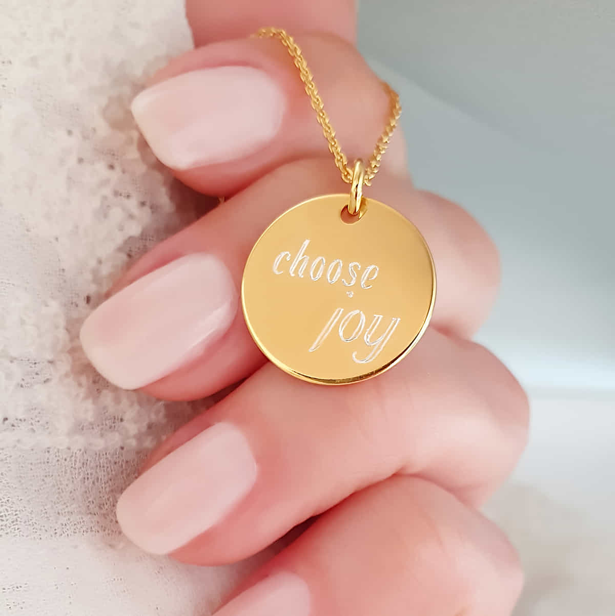 Zarte 925er Silber Kette mit ‚choose joy‘ Anhänger – elegant & zeitlos