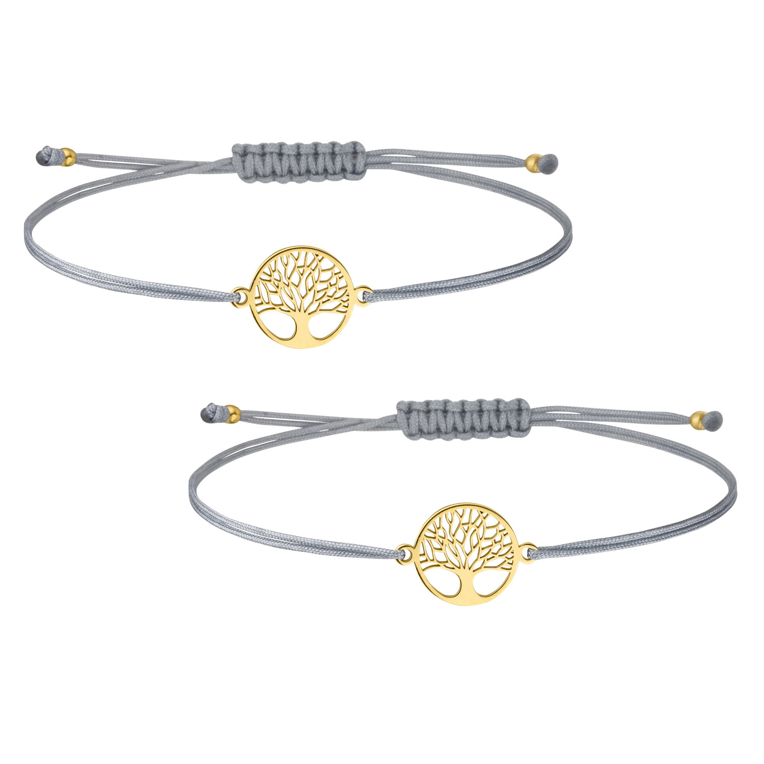 Mutter Tochter Lebensbaum Mini Armband Set 925 Silber vergoldet | Schmuck Baum des Lebens