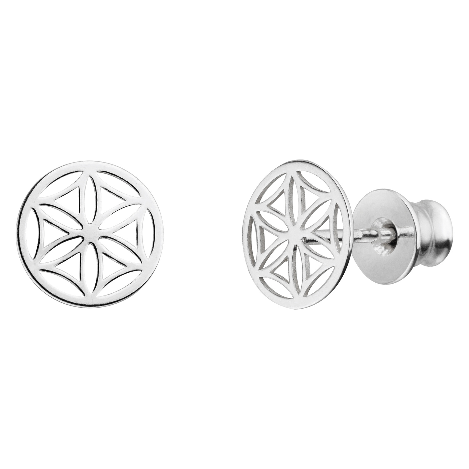 Blume des Lebens Ohrstecker 925 Silber | Lebensblume Ohrringe