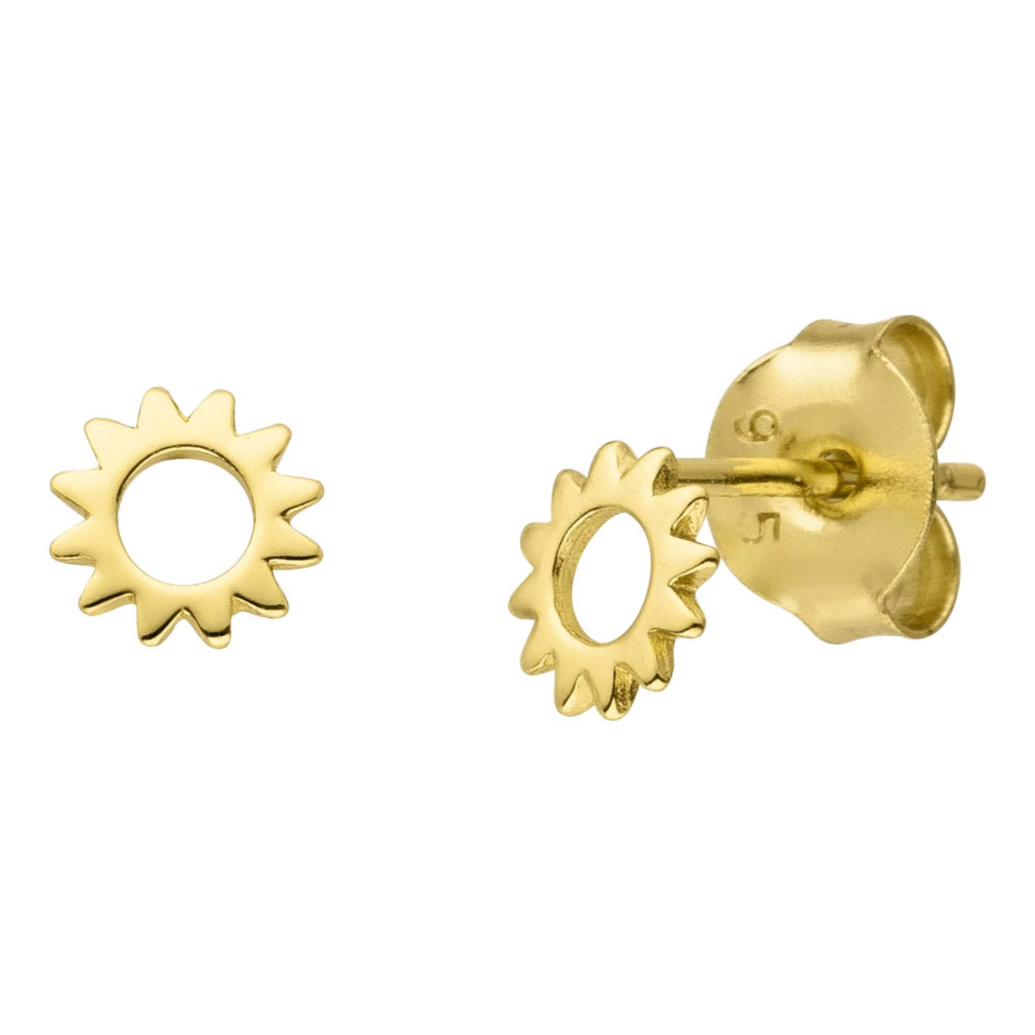 Ohrstecker Himmlisch Sonnenstrahlen | Sonne 925 Silber vergoldet Muttertag Geschenk