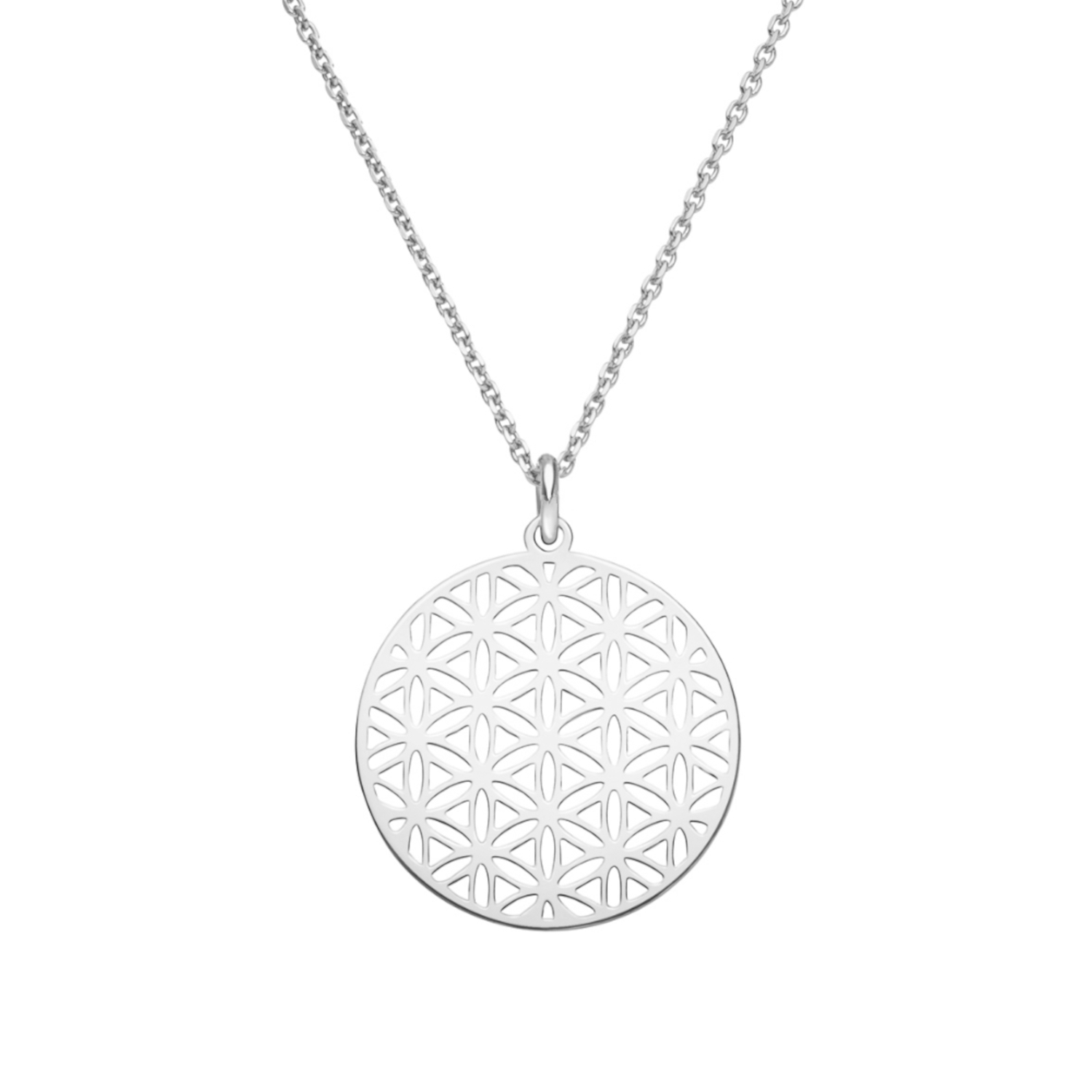 Halskette Lebensblume Anhänger 925 Silber ø 20 mm