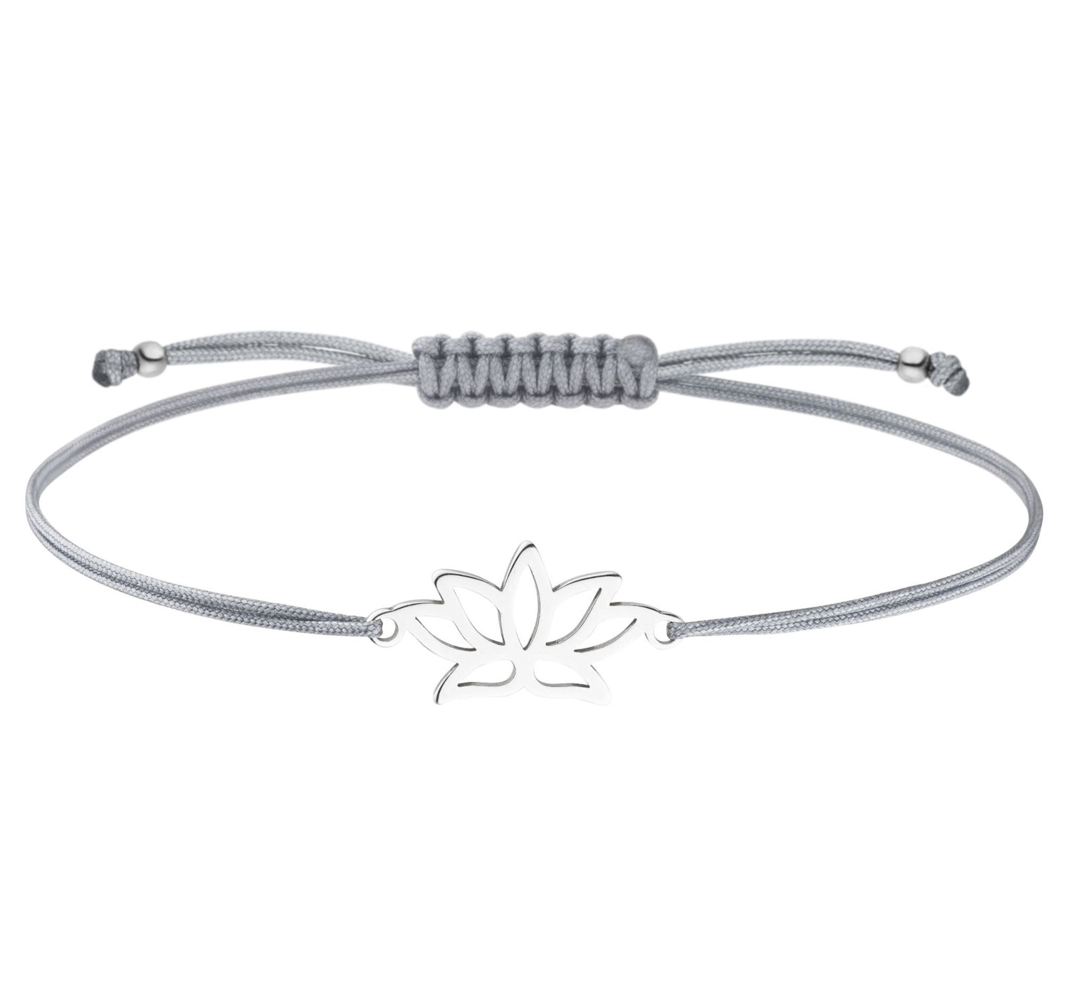 Armband Lotusblume 925 Silber Grau - Silber | Lotosblüte Lotus Seerose