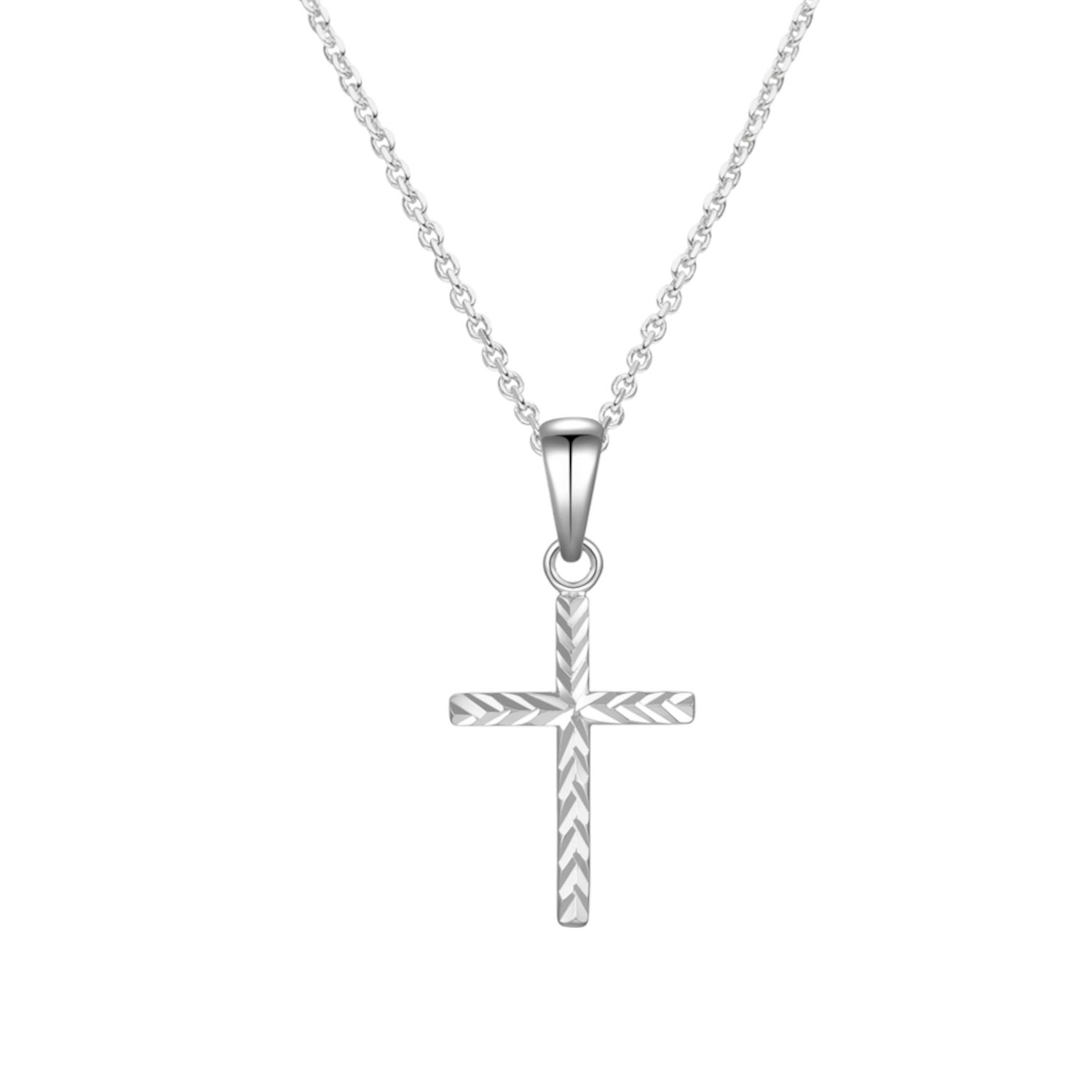 Anhängerkette Kreuz diamantiert Silber 925
