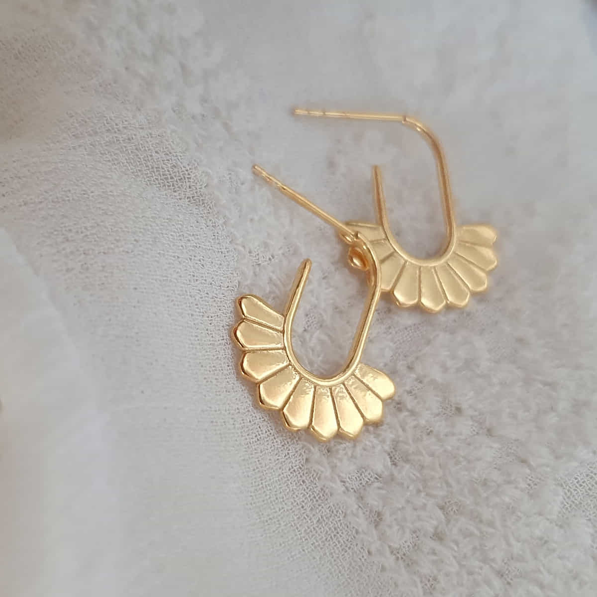 Fächer Ohrringe 925 Silber vergoldet