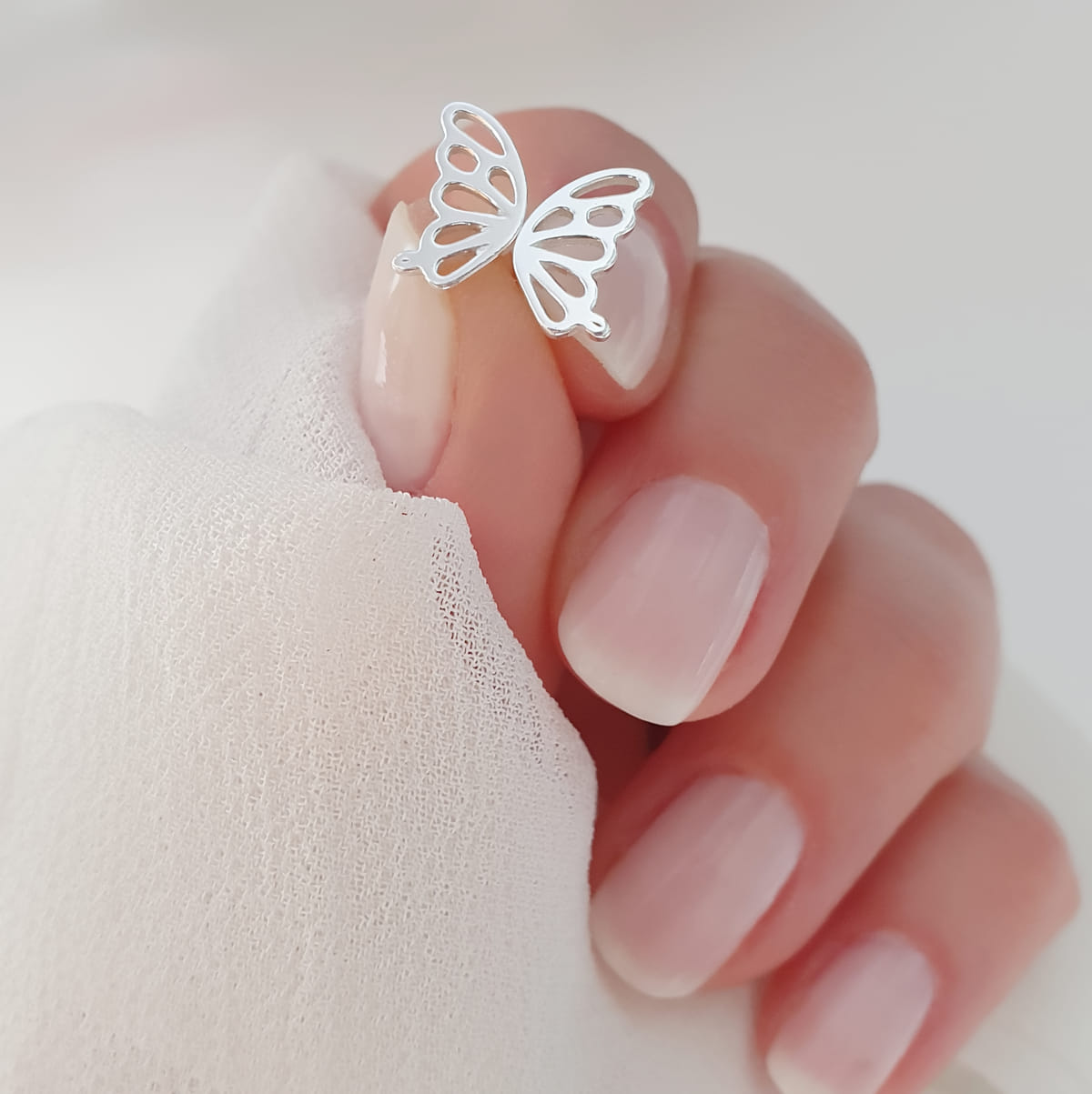 Schmetterling Ohrstecker 925 Silber - Schmetterlingsflügeln