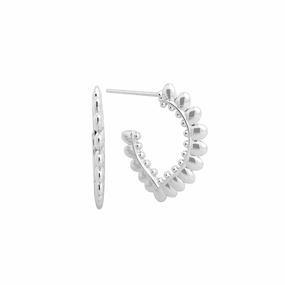 Halb-herzähnlichen 925 Silber Ohrringe