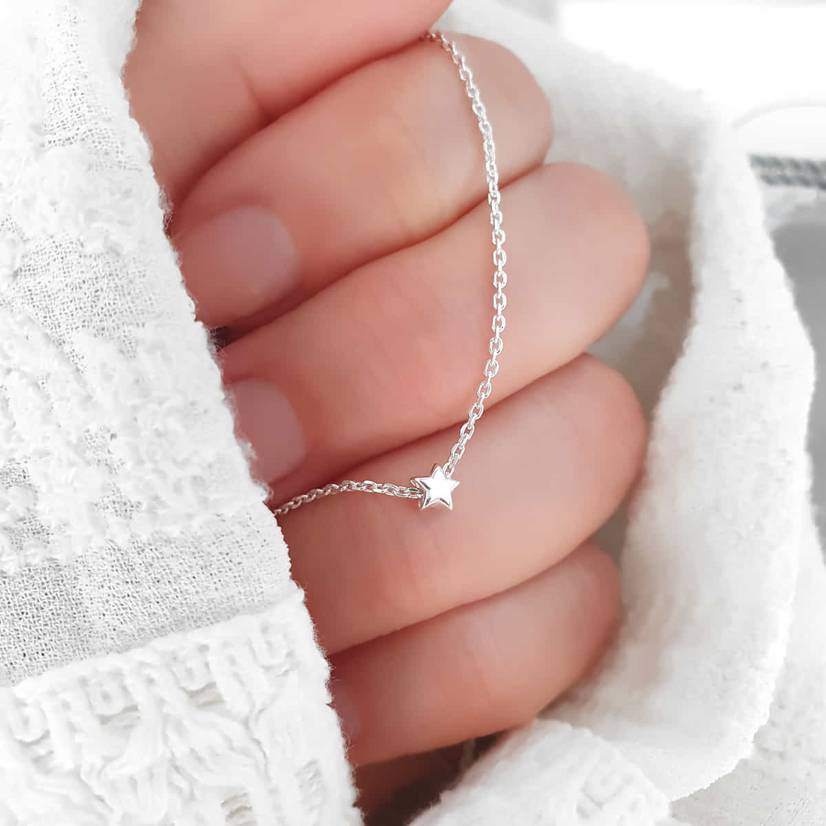 Mini Stern Kette 925 Silber - zierlicher Schmuck