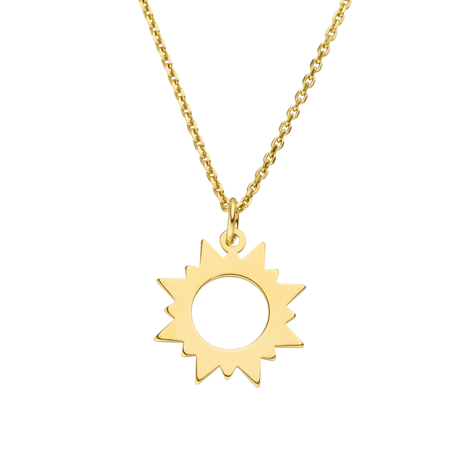 Halskette SONNE Anhänger 925 Silber vergoldet