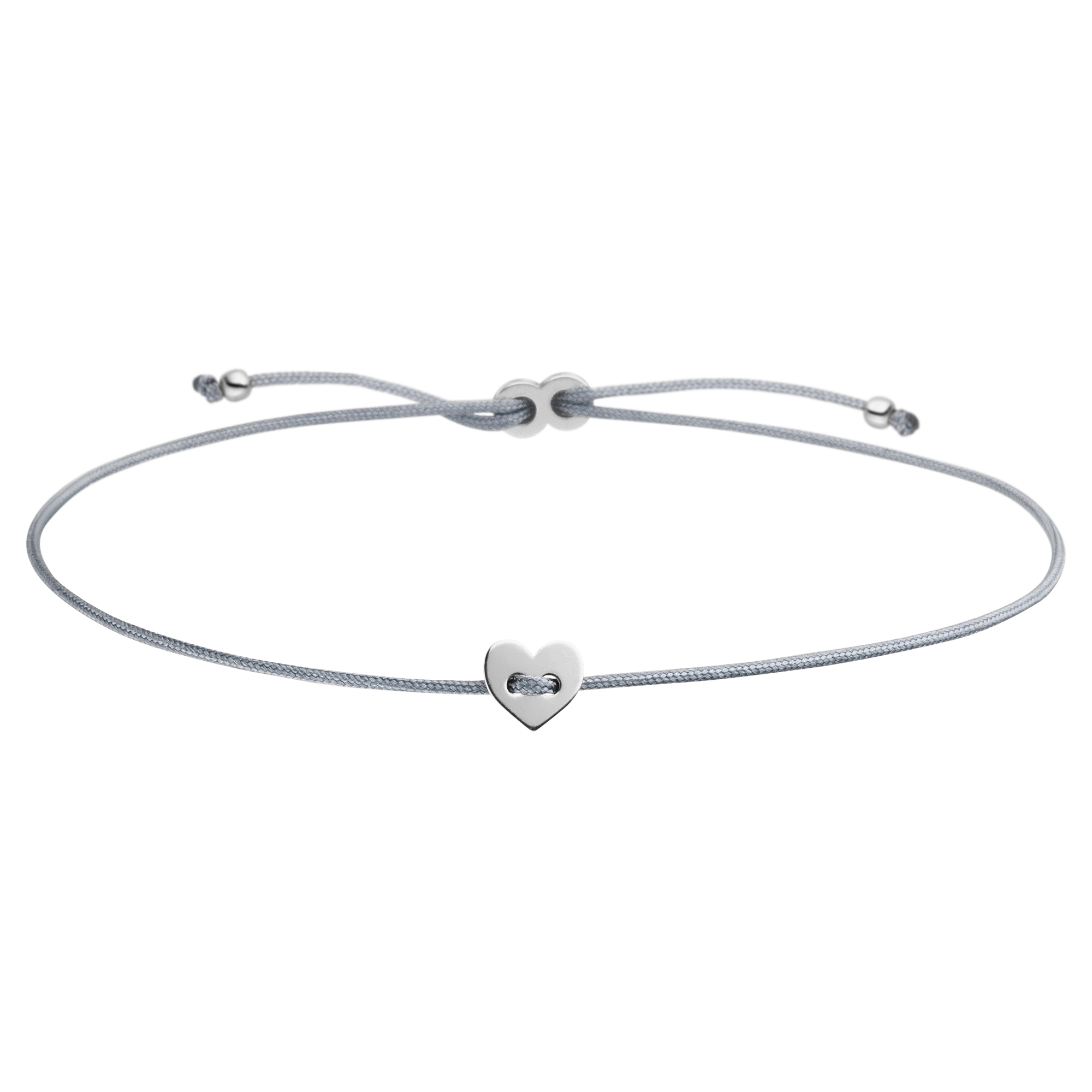 HERZ Armband Minimalistisch 925 Silber - Grau