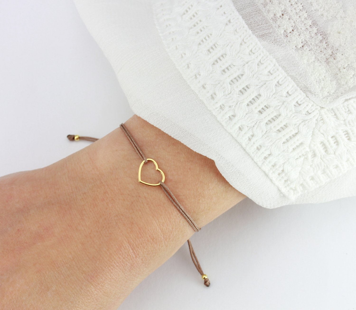 20 Stück Herz Armbänder - Freundschaftsarmbänder Verstellbar Gold